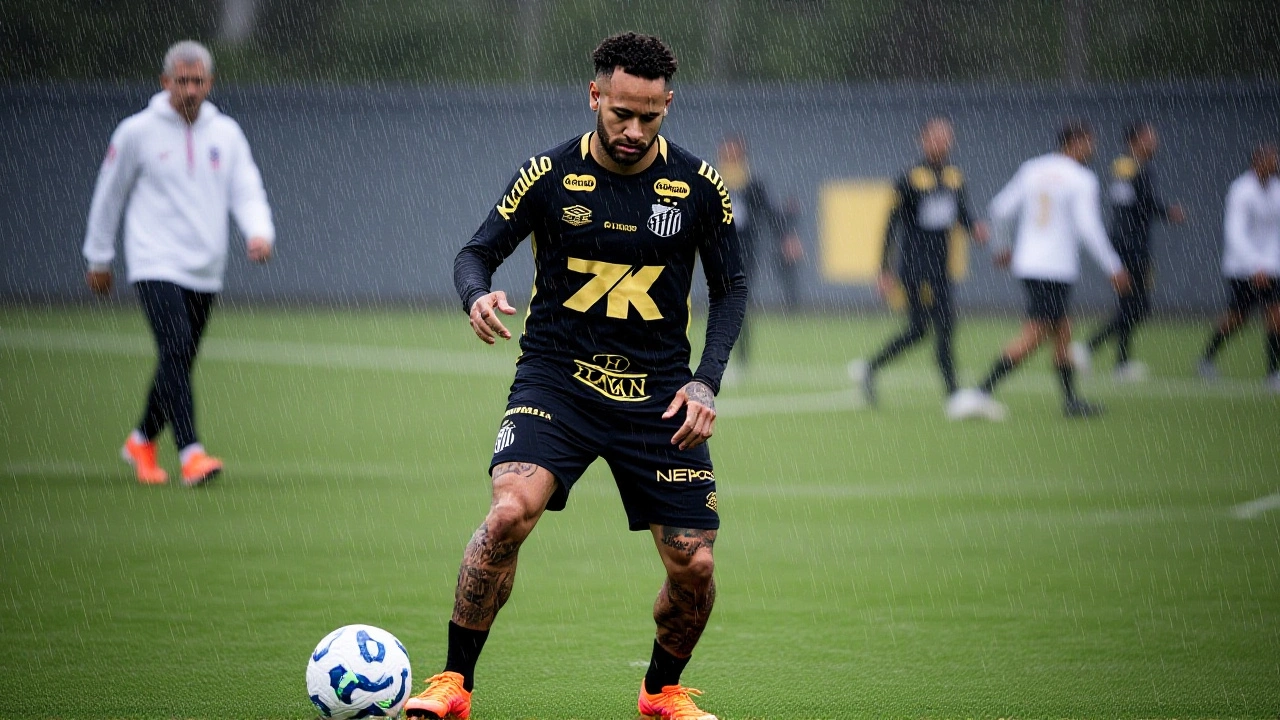 Neymar treina com Santos e busca redenção antes do clássico contra o Palmeiras na luta contra o rebaixamento